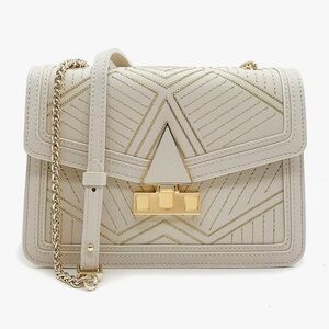 NWT Chic Cream Crossbody Bag with Gold Accents